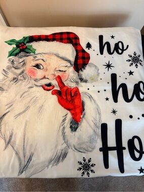 Holiday Santa Pillow Covers (2) - Red & White Festive Design